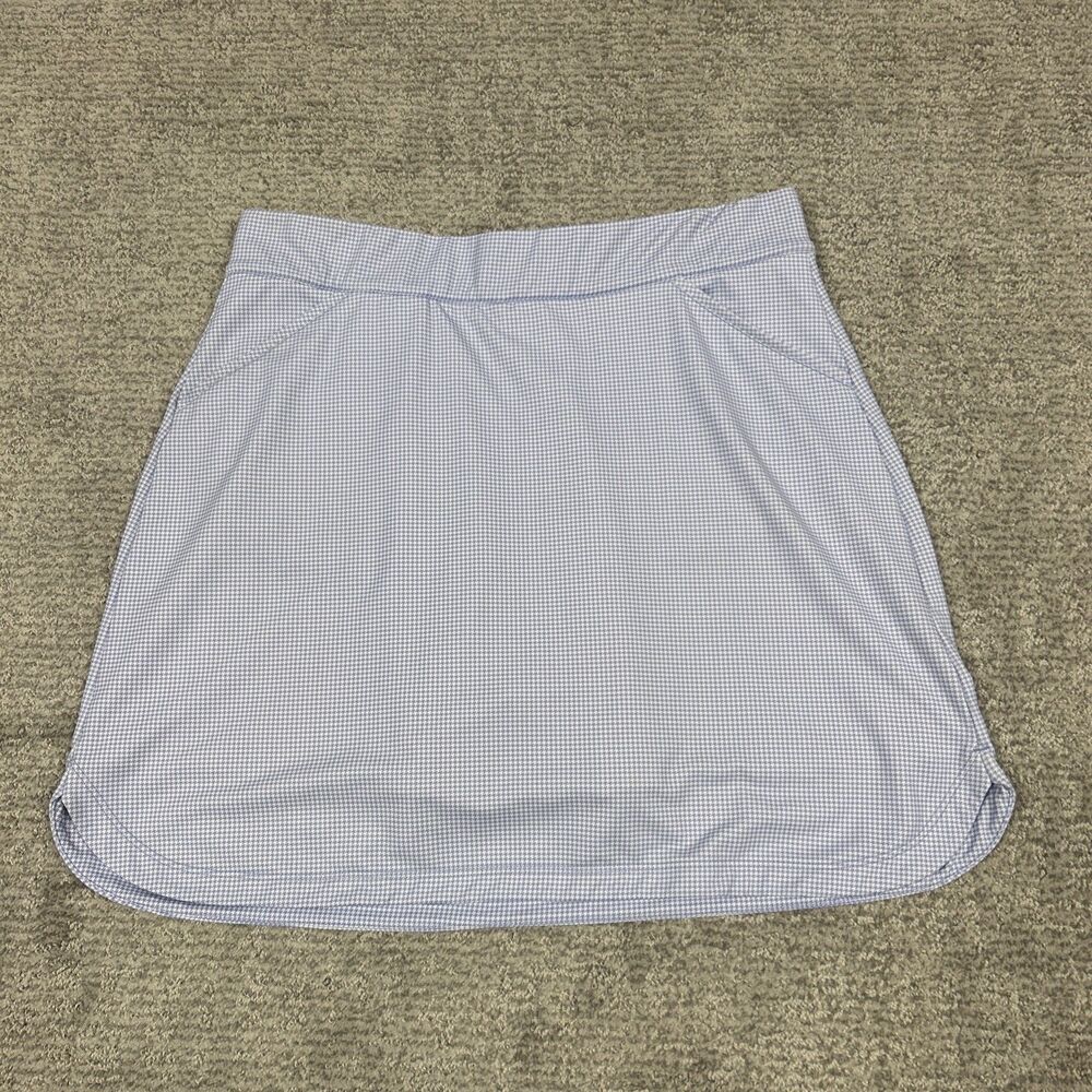 Peter Millar Golf Tennis Skirt Skort Women's Large Blue White 50+ UPF Pickleball